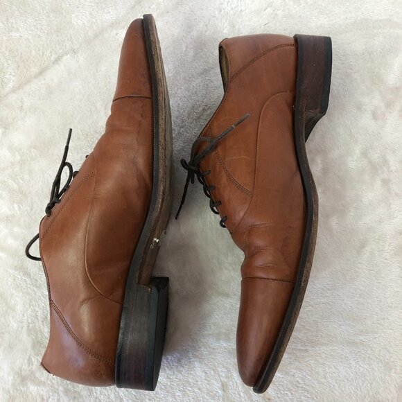 Johnston & Murphy Leather Lace Up Dress Shoes Rust Color Size 8.5 - Picture 6 of 16
